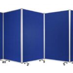 318″ x 1″ x 71″ Blue, Metal, 9 Panel, Screen