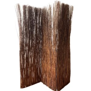 Golden Scroll Three Panel Room Divider Screen