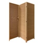 6′ Light Bamboo 3 Panel Room Divider Screen