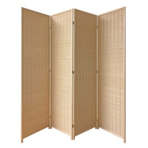 Golden Scroll Three Panel Room Divider Screen