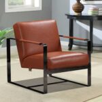 28″ X 35″ X 31″ Camel Leather Accent Chair