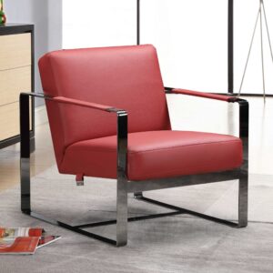 28" X 35" X 31" Camel Leather Accent Chair