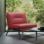 30″ X 33″ X 31″ Red Leather Accent Chair