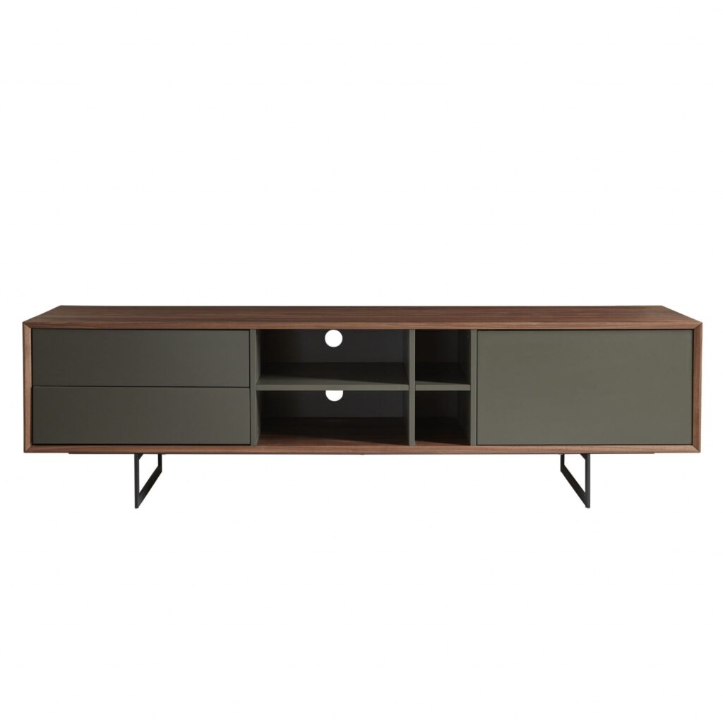 71″ Media TV Stand in Walnut and Dark Gray