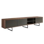 95″ Media TV Stand in Walnut and Dark Gray