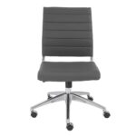 22.84″ X 24.61″ X 38.98″ Armless Low Back Office Chair in Gray with Aluminum Base
