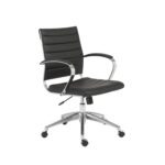 22.75″ X 26.26″ X 38″ Low Back Office Chair in Black with Aluminum Base