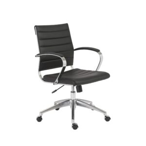 22.37" x 25.5" x 41.5" Black Leather Chair