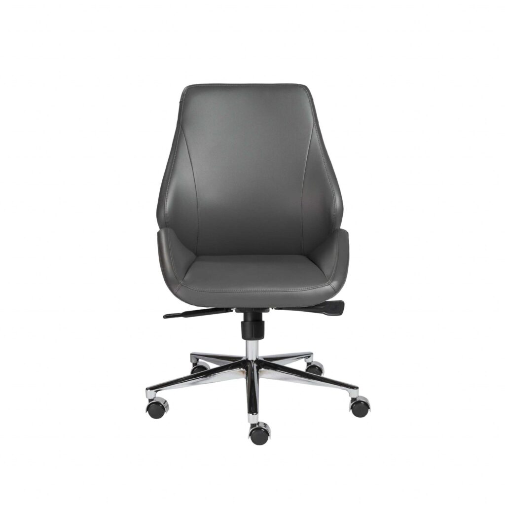 26.75″ X 26″ X 40.75″ Armless Low Back Office Chair in Gray with Chromed Aluminum Base