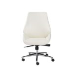 26.75″ X 26″ X 40.75″ Armless Low Back Office Chair in White with Chromed Aluminum Base