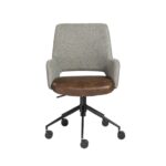 21.26″ X 25.60″ X 37.21″ Tilt Office Chair in Gray Fabric and Light Brown Leatherette with Black Base