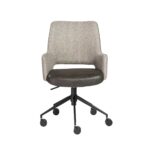 21.26″ X 25.60″ X 37.21″ Tilt Office Chair in Light Gray Fabric and Dark Gray Leatherette with Black Base