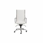 26.38″ X 25.60″ X 45.08″ High Back Office Chair in White with Chromed Steel Base