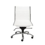 26.38″ X 25.99″ X 38.19″ Low Back Office Chair without Armrests in White with Chromed Steel Base