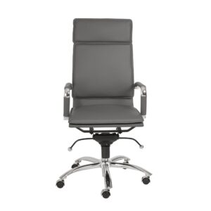 26.38" X 27.56" X 45.87" High Back Office Chair in Black with Chromed Steel Base