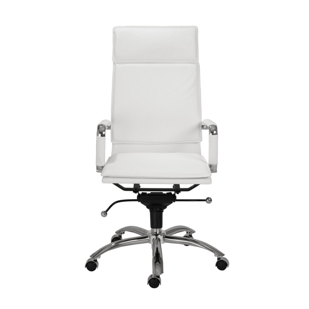 26.38″ X 27.56″ X 45.87″ High Back Office Chair in White with Chromed Steel Base