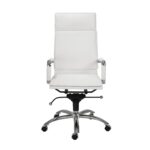 26.38″ X 27.56″ X 45.87″ High Back Office Chair in White with Chromed Steel Base