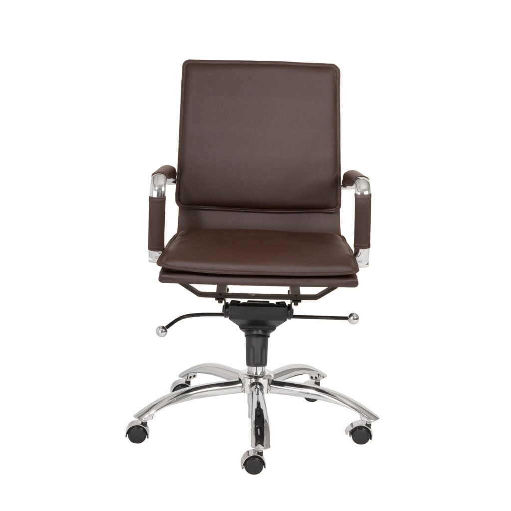 25.99″ X 26.78″ X 38.39″ Low Back Office Chair in Brown with Chromed Steel Base
