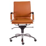 25.99″ X 26.78″ X 38.39″ Low Back Office Chair in Cognac with Chrome Base