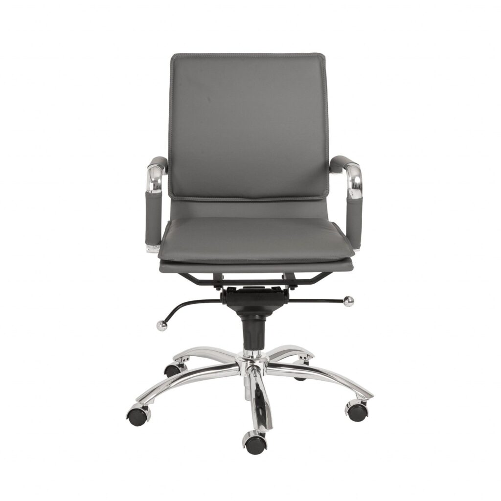25.99″ X 26.78″ X 38.39″ Low Back Office Chair in Gray with Chromed Steel Base