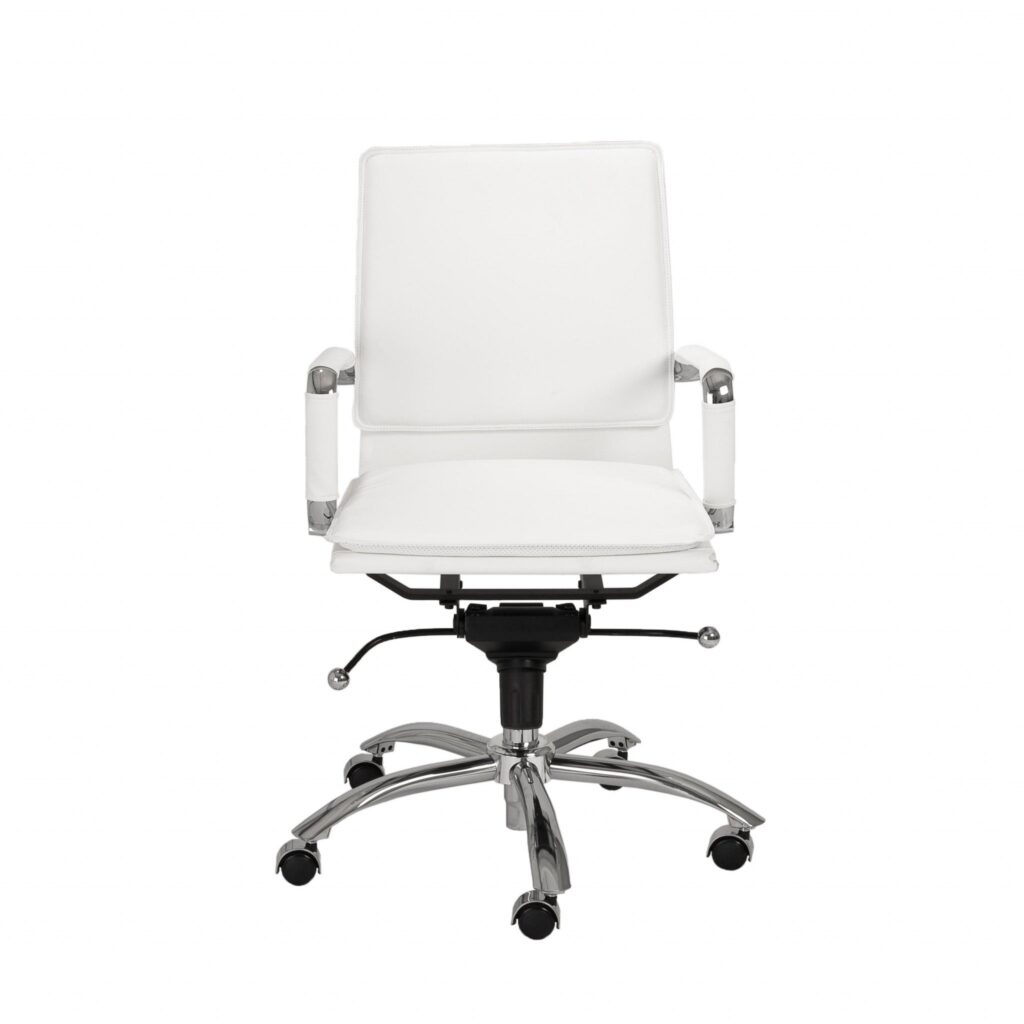 25.99″ X 26.78″ X 38.39″ Low Back Office Chair in White with Chromed Steel Base