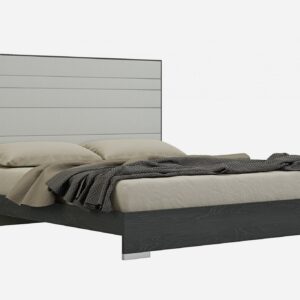 73' X 89' X 76' PU Vintage Oak Wood Upholstery Queen Bed