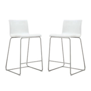 Modern Swatches Brown Leather Counter Stool
