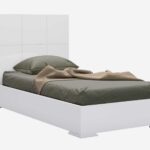 44 X 80 X 48 Gloss White Stainless Steel Twin Bed