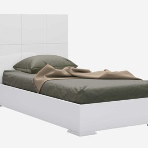 100' X 41' X 57' White And Chocolate Twin Over Twin Bunk Bed With Storage Shelf