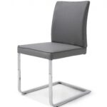 Gray Faux Leather and Chrome Dining Chair
