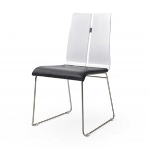 Modern Ring Shape White Leather Accent Chair