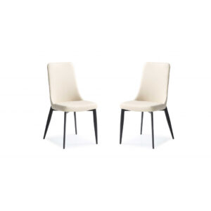 Set of Two Dark Brown and Gray Stainless Steel Chairs