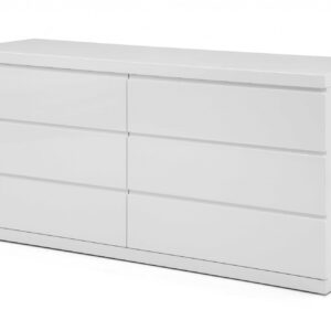 58" Black Six Drawer Double Dresser