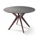 47 X 47 X 30 Walnut Veneer Solid Wood Extendable Dining Table