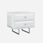 27 X 20 X 23 White Chrome Nightstand