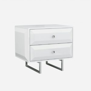 27 X 20 X 23 White Chrome Nightstand