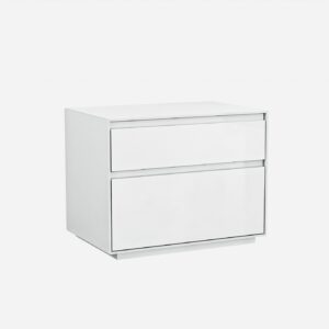 Natural Light Mocha Contemporary Nightstand with Two Drawers