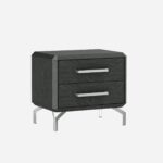 27 X 18 X 24 Grey Stainless Steel Nightstand