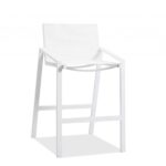 Set of 2 White Stainless Steel Bar Stools
