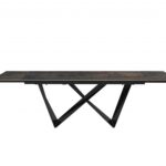 71 X 35 X 30 Black Ceramic Metal Dining Table