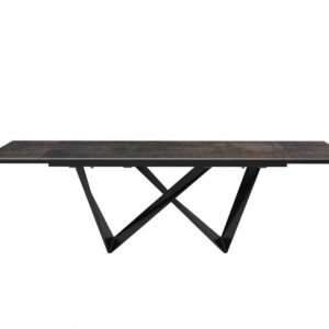 63 X 35 X 30 Clear Glass Aluminum Extendable Dining Table