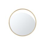 23 X 1.5 X Black Polished Gold Glass Small Round Mirror