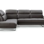 110″ X 88″ X 29″/37″ Dark Gray Leather Sectional