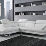 110″ X 88″ X 29″/37″ White Leather Sectional