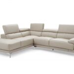 107″ X 88″ X 30″/38″ Light Gray Leather Sectional