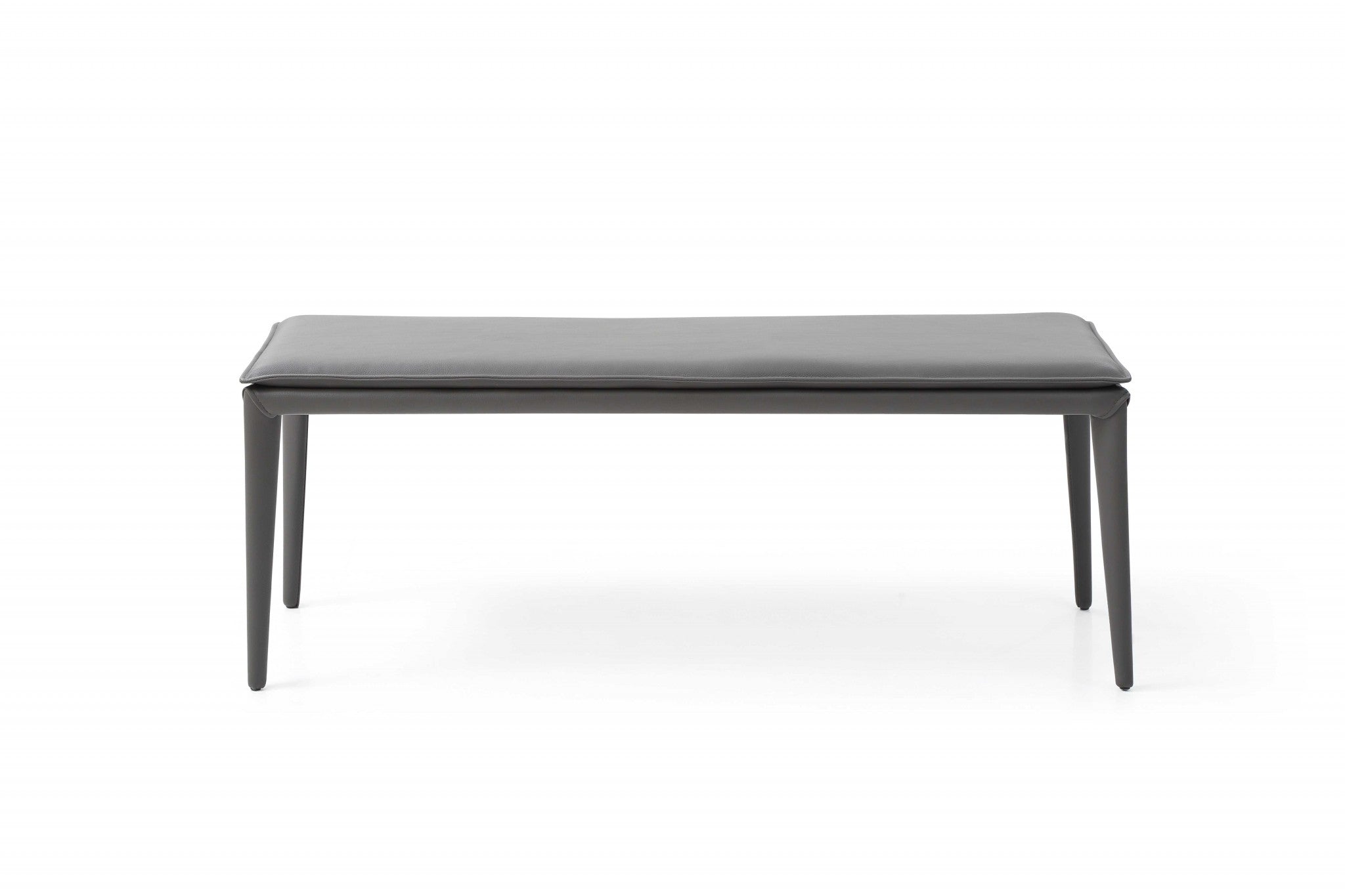 47 X 16 X 18 Dark Grey Faux Leather Bench
