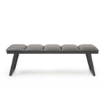 Dark Grey Faux Leather Bench