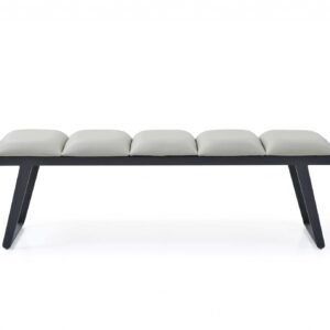 48' X 20' X 19' Beige And Chrome Elegant Bench