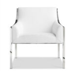 31 X 33 X 30 White Stainless Steel Armed Chair