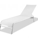 Set of 2 White Aluminum Chaise Lounges